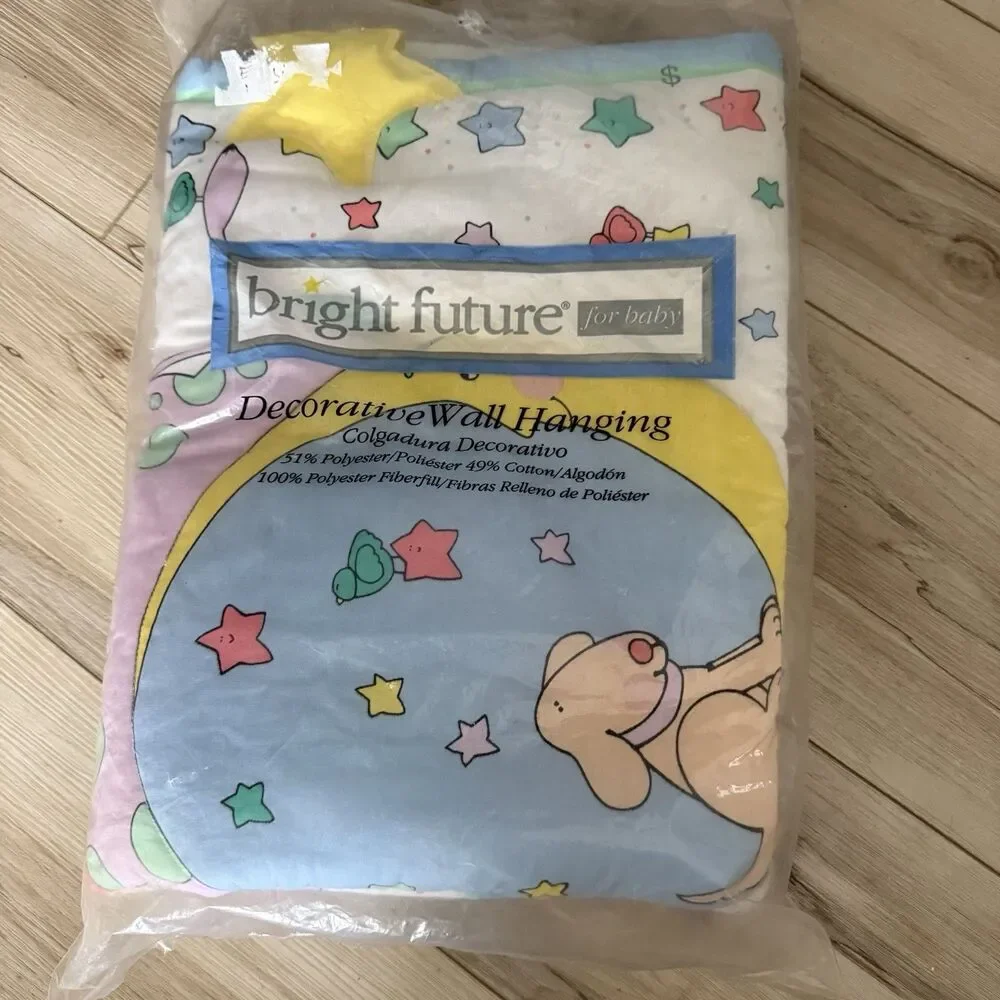 RARE HTF Bright Future Baby Nursery Wall Hanging Cat Stars Dog NEW In Package